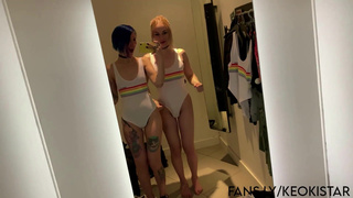 I sucked her dick in the dressing room risky sex with tranny