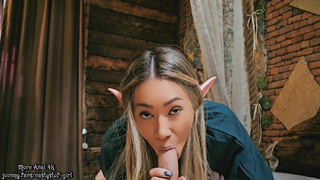 Эльфийка в горячем анальном порно на Хэллоуин