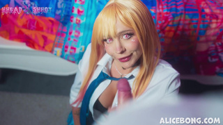 Блондинка Alice Bong в юбке кончает от анального секса с парнем