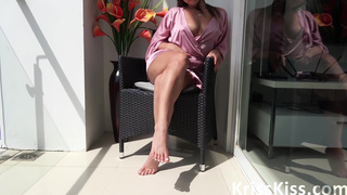 Hot Sloppy Deep Sucking Big Dick Boyfriend on the Balcony.mp4