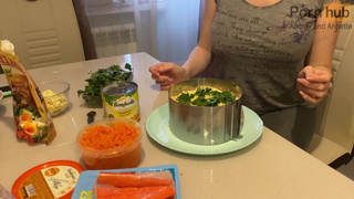 Note To Housewives. Stepmother Prepares A Holiday Salad - 2160p