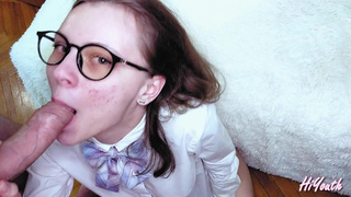 Секс видео онлайн: минетистка Лама Грей кончает на лицо