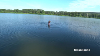 Squirt In A Public Place. Swimming In The Lake With Clothes On