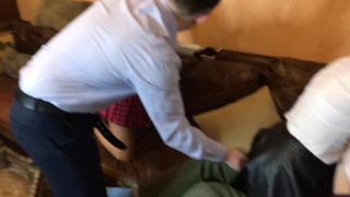 virgin  schoolgirl fucking 2 boys . Party after school