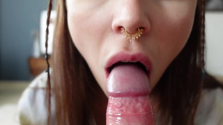 Cum in her Mouth from Tongue Movements! POV.mp4
